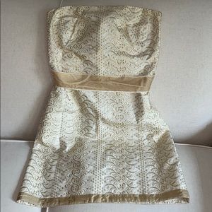 Banana Republic gold embroidered dress
